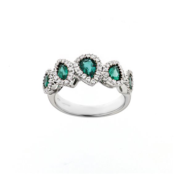 Ringe Valentina Callegher Dame in Weißgold Smeraldo 1 Ct 7401SSM - 7401SSM